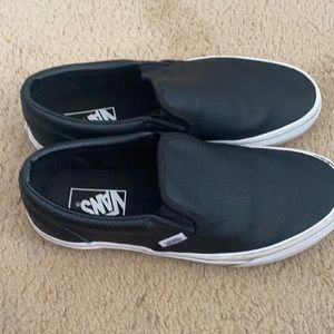 black leather vans women’s 8.5